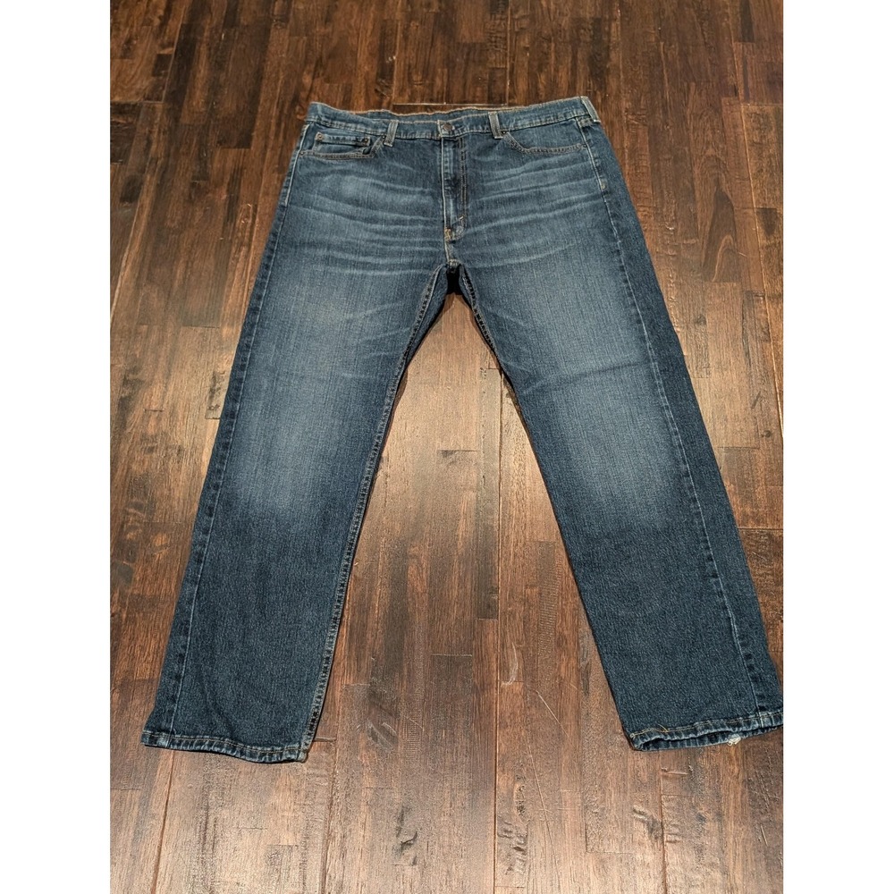 Levis 505 Jeans Mens 40x31 Dark Blue Straight Leg Denim Zip Fly Regular Fit